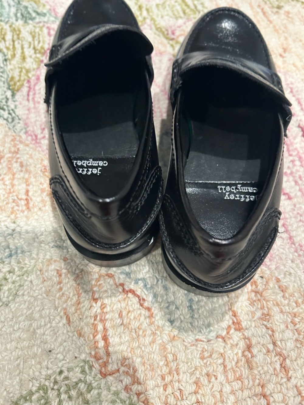 New Jeffrey Campbell Black Leather Penny Loafers Women’s size 6 - Picture 4 of 7